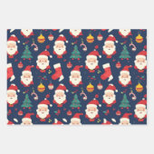 Jolly Santa en Ornamenten kerst Inpakpapier Vel (Voorkant)