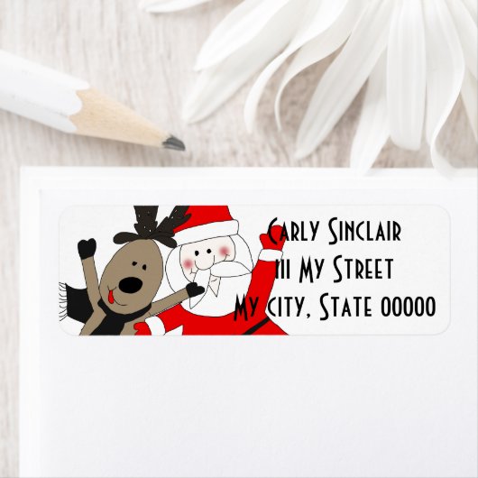 Jolly Santa en Reindeer Etiket (Insitu)
