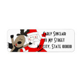 Jolly Santa en Reindeer Etiket (Voorkant)