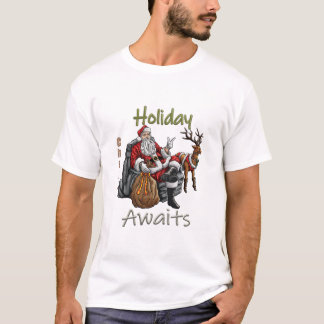 Jolly Santa en zijn rendier T-shirt