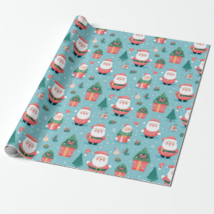 Jolly Santa Festive Frenzy Wrapping Paper Cadeaupapier