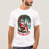 Jolly Santa Genieten van een biertje T-shirt (Voorkant)