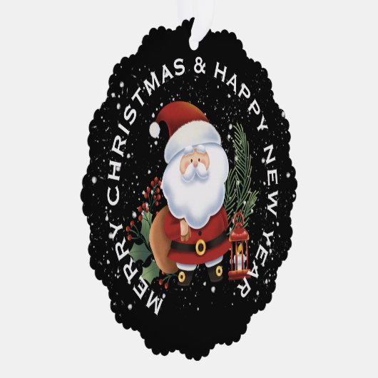 JOLLY SANTA, GEPERSONALISEERDE KERST ORNAMENT KAART (Rechts)