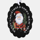 JOLLY SANTA, GEPERSONALISEERDE KERST ORNAMENT KAART (Links)