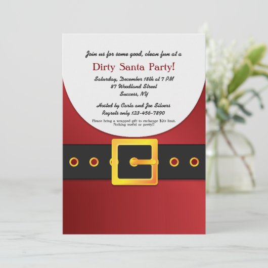 Jolly Santa Gift Exchange Party - Uitnodiging (Staand voorkant)