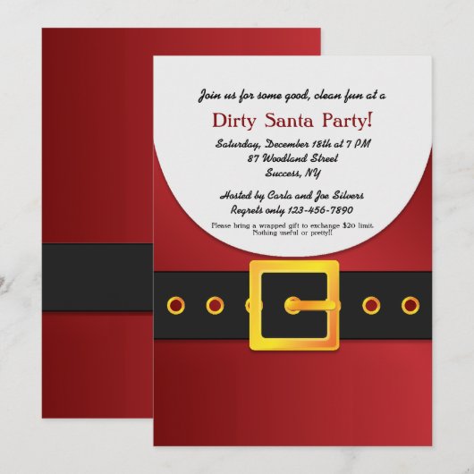 Jolly Santa Gift Exchange Party - Uitnodiging (Voorkant / Achterkant)