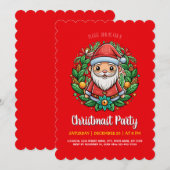 Jolly Santa Gnome Krans Kerstfeest Kaart (Voorkant / Achterkant)