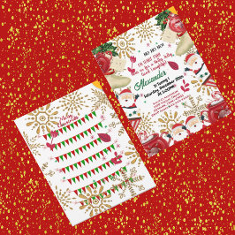 Jolly Santa Gold Snowflake Eerste Kerstdag Aankondiging