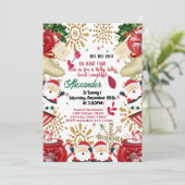 Jolly Santa Gold Snowflake Eerste Kerstdag Aankondiging (Staand voorkant)