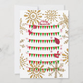 Jolly Santa Gold Snowflake Eerste Kerstdag Aankondiging (Achterkant)