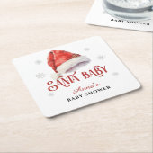 Jolly Santa Hat Baby shower drinken bar Kartonnen Onderzetters (Schuin)