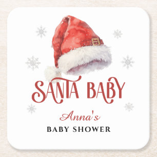 Jolly Santa Hat Baby shower drinken bar Kartonnen Onderzetters