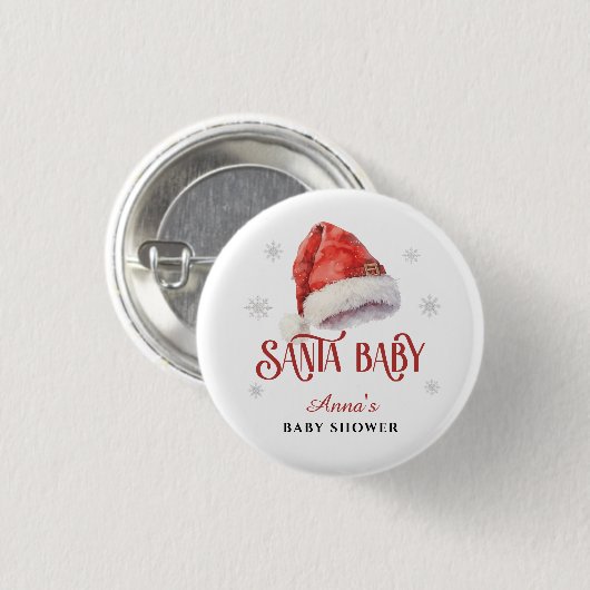 Jolly Santa Hat Baby shower gastensouvenir cadeau Ronde Button 3,2 Cm (Voorkant /achterkant)
