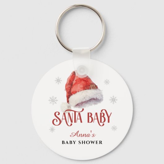 Jolly Santa Hat Baby shower gastensouvenir cadeau Sleutelhanger (Voorkant)
