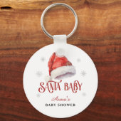 Jolly Santa Hat Baby shower gastensouvenir cadeau Sleutelhanger (Voorkant)