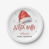 Jolly Santa Hat Baby shower Papieren Bordje (Voorkant)