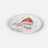 Jolly Santa Hat Baby shower Papieren Bordje (Gekanteld)