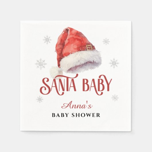 Jolly Santa Hat Baby shower Servet (Voorkant)