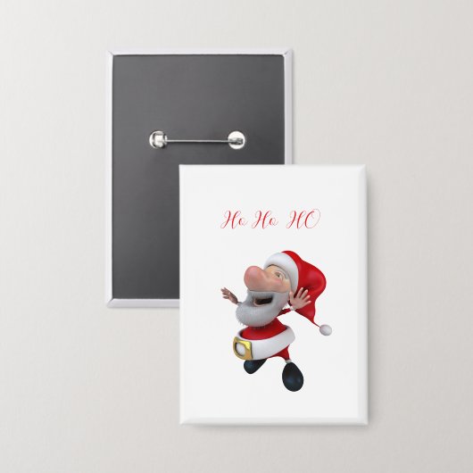 Jolly Santa Ho Ho  Button (Voorkant / Achterkant)