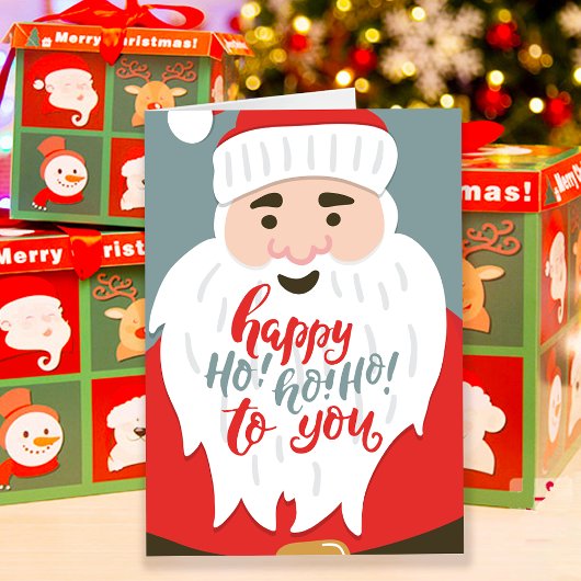 Jolly Santa Ho Ho Ho Xmas Greeting Kaart