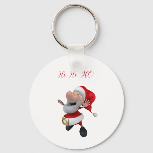 Jolly Santa Ho Ho Sleutelhanger (Voorkant)