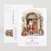Jolly Santa Holiday verhuizen Aankondigingskaart (Voorkant / Achterkant)