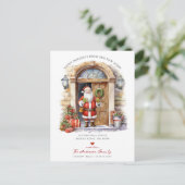 Jolly Santa Holiday verhuizen Aankondigingskaart (Staand voorkant)