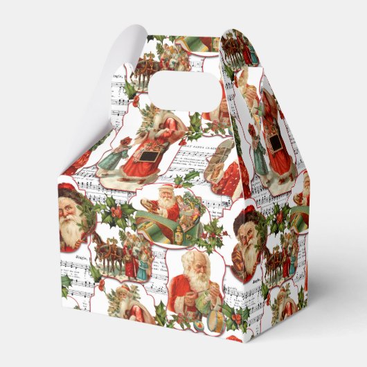 Jolly  Santa, Holly & Music Collage Bedankdoosjes (Achterkant)