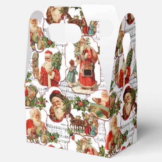 Jolly  Santa, Holly & Music Collage Bedankdoosjes (Geopend)