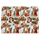 Jolly  Santa, Holly & Music Collage Groot Cadeauzakje (Voorkant)