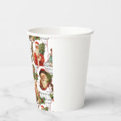 Jolly  Santa, Holly & Music Collage Papieren Bekers (Links)