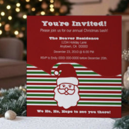 Jolly Santa Kerstparty Invite Kaart