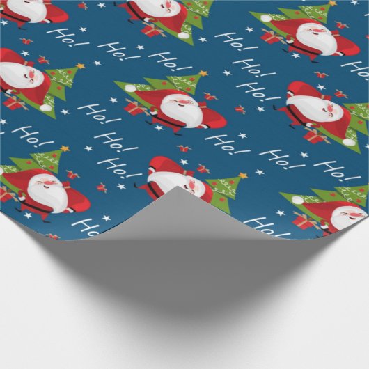Jolly Santa Kerstpattern Cadeaupapier (Hoek)