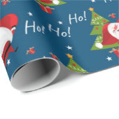 Jolly Santa Kerstpattern Cadeaupapier (Rol Hoek)