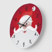 Jolly Santa kerstronde (Grote) wandklok (Hoek)