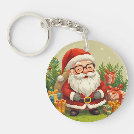 Jolly Santa Keychain Charm  (Voorkant)