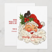 Jolly Santa Merry-kerstfamilie Holida Kaart (Voorkant / Achterkant)