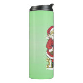 Jolly Santa Merry-kerstgebaren Bosdieren Thermosbeker (Gedraaid links)