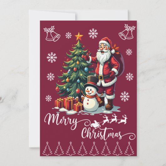 Jolly Santa Merry Kerstmis Feestdagenkaart (Voorkant)