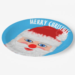 Jolly Santa Merry Kerstmis Papieren Bordje