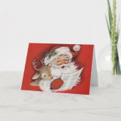 Jolly Santa met Baby Rudolf Custom Feestdagen Kaart (Voorkant)