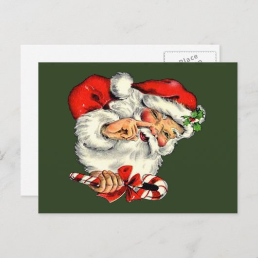  Jolly Santa met kerst Briefkaart (Voorkant / Achterkant)