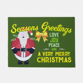 Jolly Santa met seizoenen Groeten op GROEN Deurmat