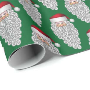 Jolly Santa on Green Cadeaupapier