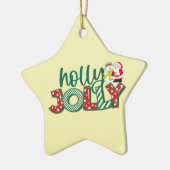 Jolly Santa Ornament, kleurrijke kerst Keramisch Ornament (Links)