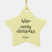 Jolly Santa Ornament, kleurrijke kerst Keramisch Ornament (Achterkant)