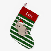 Jolly Santa Pet Pig Stocking Kleine Kerstsok (Voorkant (Hangend))