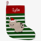 Jolly Santa Pet Pig Stocking Kleine Kerstsok (Voorkant)