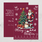 Jolly Santa Prettig Kerstfeest Feestdagenkaart (Voorkant / Achterkant)