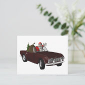 Jolly Santa Rijden Triumph TR4 Feestdagenkaart (Staand voorkant)